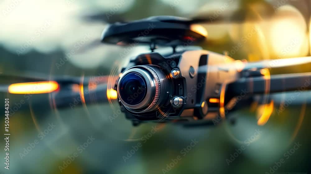  Close up of autonomous drone rotor spinning
