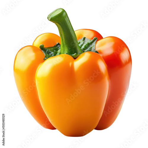 Vibrant bell pepper showcasing rich orange and reddish hues on a black surface