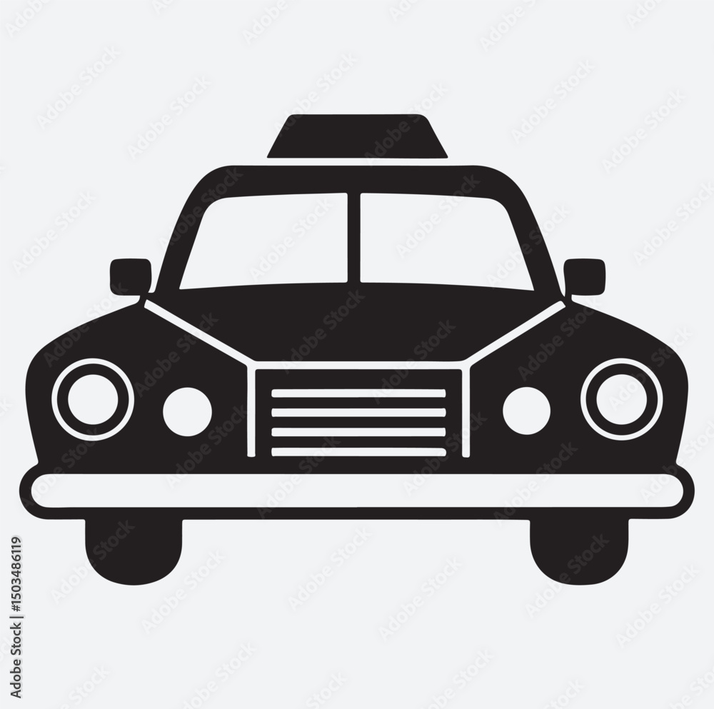 American taxi icon silhouette vector art illustration, vector illustration of a car American taxi icon silhouette vector art illustration, vector illustration of a car