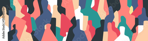   People psychology mental health vector abstract illustration , multicolored horisontal background
