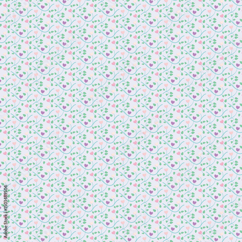 Delicate Floral Hearts Pattern