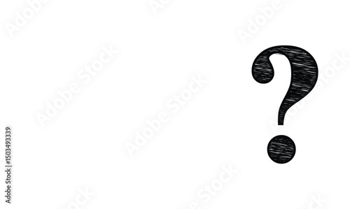 Grunge Question Mark hand-drawn appearance, scribble art ideal for posters, flyers, and digital art projects