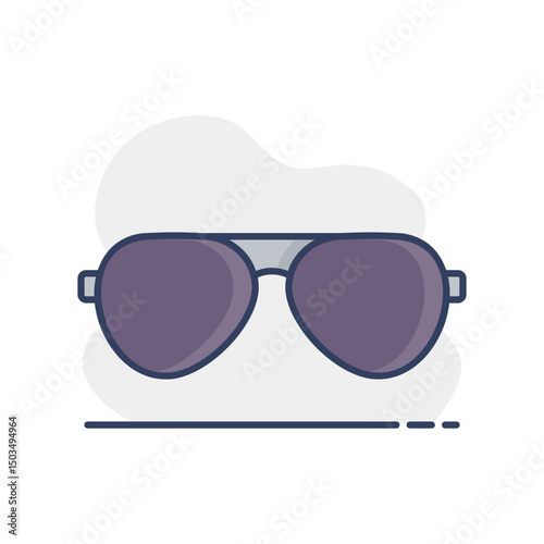Sunglasses flat vector icon design. Summer sign