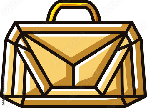 Gold and silver metal box design concept illustration with bronze jewelry symbols