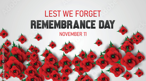 Decorative Remembrance Day Card with Poppy Border