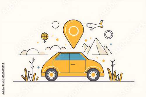 Travel Car GPS Location Illustration