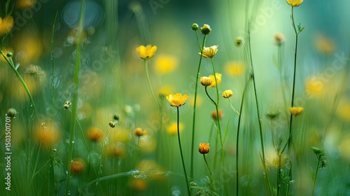 Meadow Jewels Buttercups in a dreamy summer field.