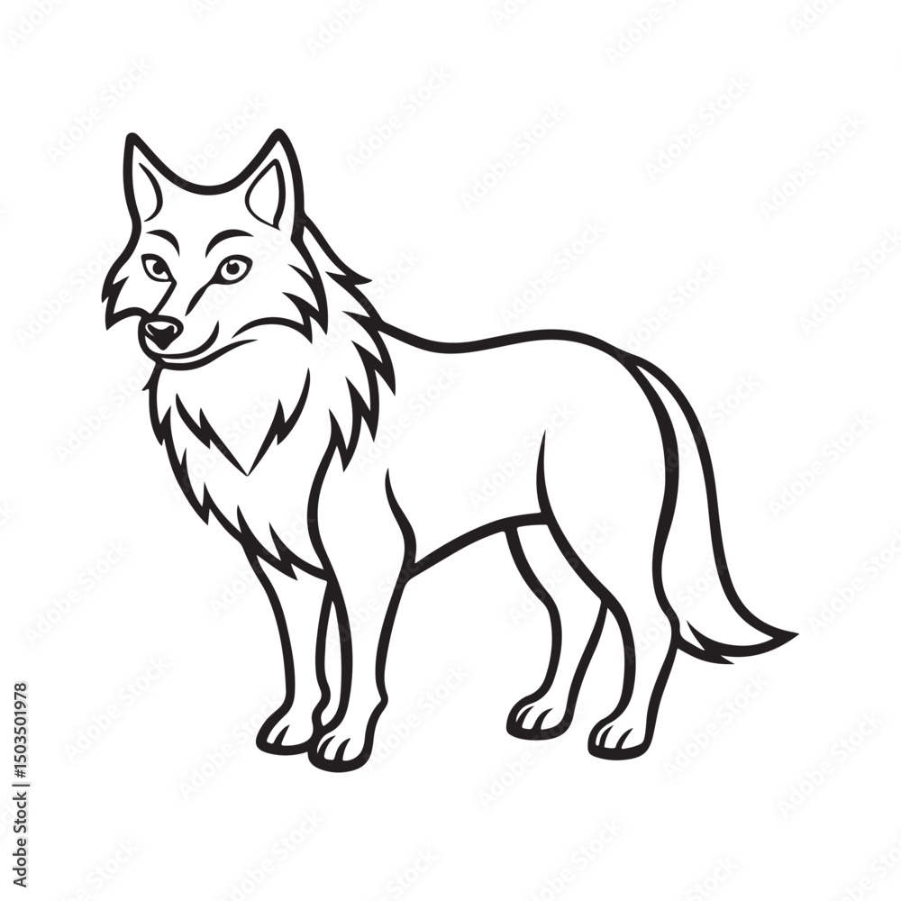 Obraz premium gray wolf vector art illustration
