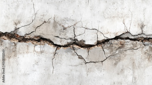 Cracked Concrete Old Wall with Damage, Texture, and Background.