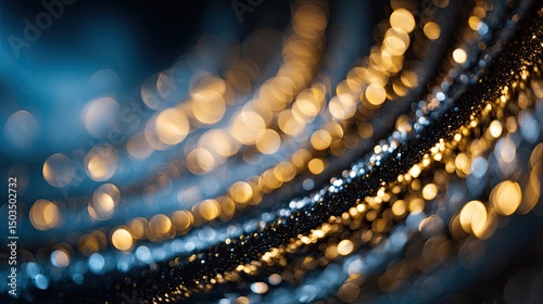Celestial Sparkle Gold and Blue Bokeh Dreamscape.