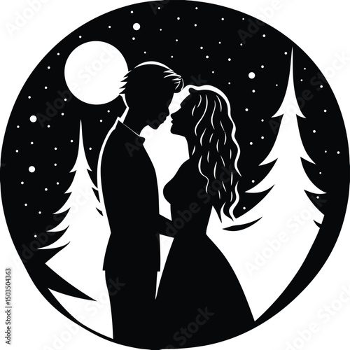 Silhouette of a Couple Walking Hand in Hand