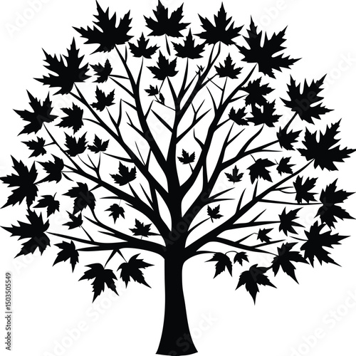 Silhouette of a Teacher with Students