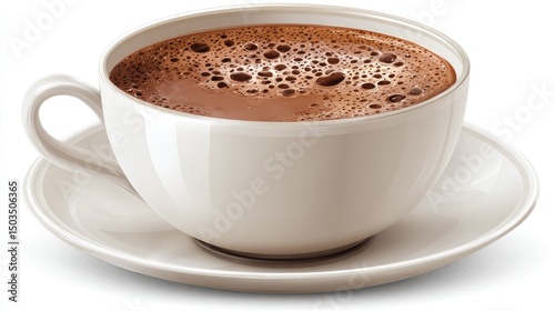 Hot Chocolate Dream Creamy cocoa in white cup with warm indulgence.