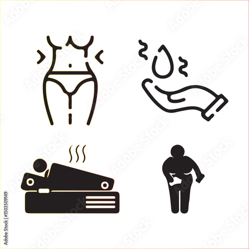 Massage Icon Set For Detox Massage