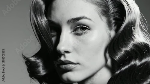 Elegant black and white portraits: graceful movement of classic hollywood glamour