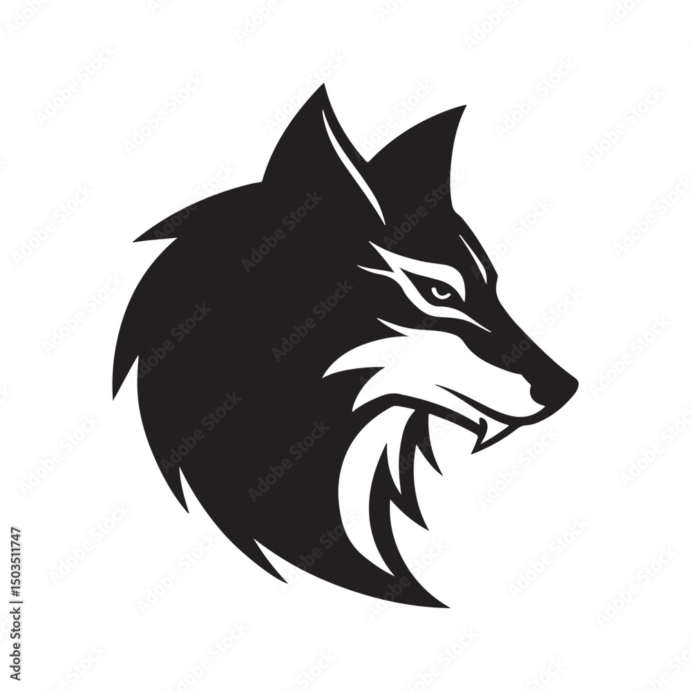 Obraz premium gray wolf vector art illustration