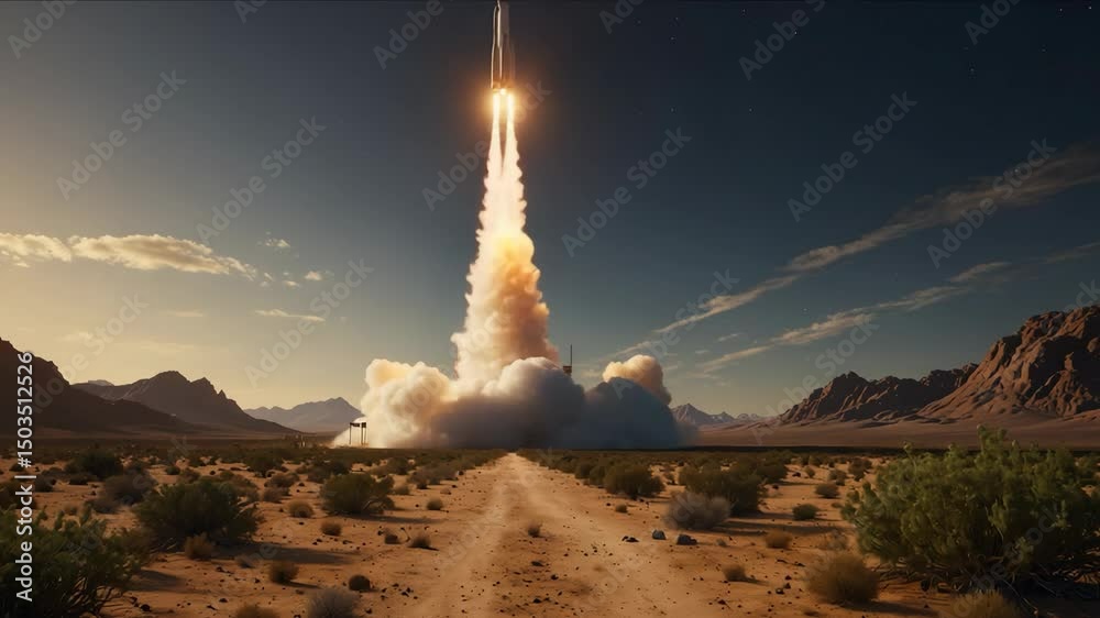 Rocket launching. Generative AI
