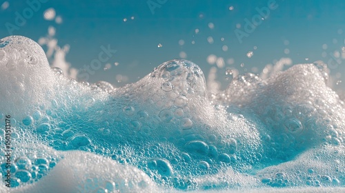 Sparkling Foam Abstract Beauty of Bubbles and Ocean.