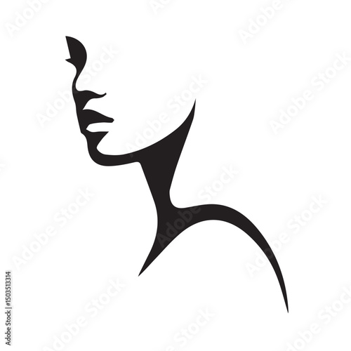 Modern Boho half faced Art Logo icon
