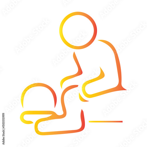 Massage Icon Set For Cold Stone Therapy