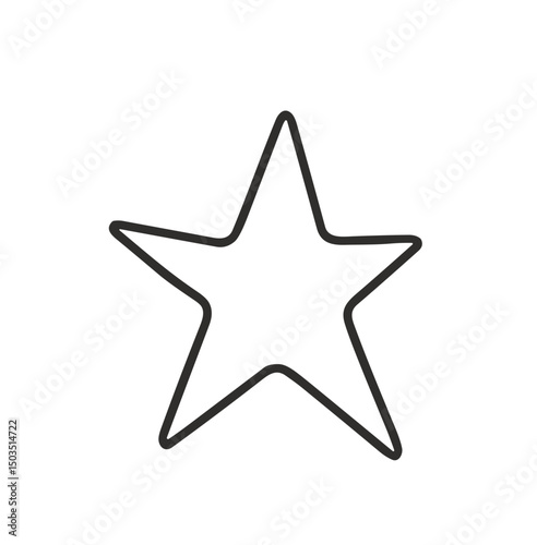 Outline of a star shape in black on a white background