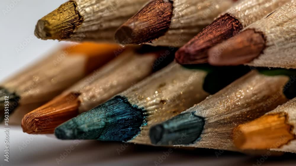 Close-up of colorful pencils forming a textured pattern for creative projects, drawing, and art, perfect for educational or creative themes