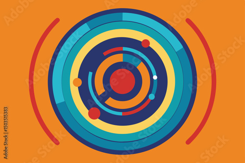 Abstract vector background illustration with swirling colorful circles and round shapes