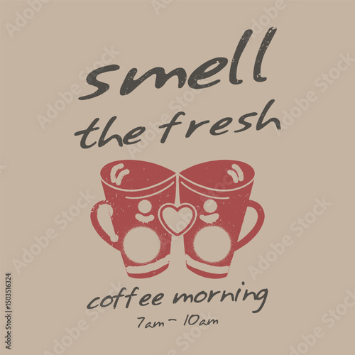 Coffee Morning time artwork for a graphic tee t-shirt, Breakfast time vector design. Retro typography coffee club graphic tee t-shirt, artwork. Sunday coffee time vector design. Coffee Time Modern Art