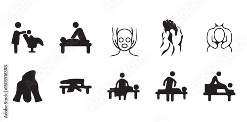 Energy Healing Massage Icon Set For Free