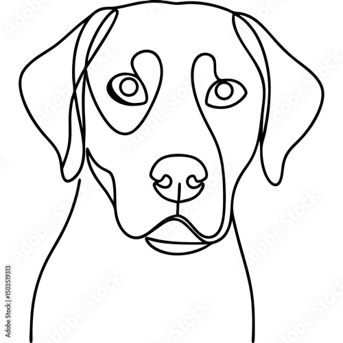 Labrador Retriever portrait, line art style, black and white, for pet websites
