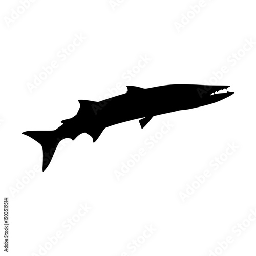 Black Mackerel Fish Silhouette Vector