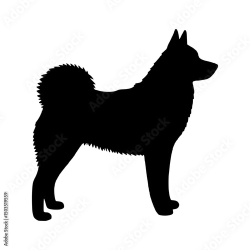 Black Husky Silhouette Vector Graphic