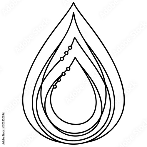 Abstract raindrop design, in black and white, for branding and websites