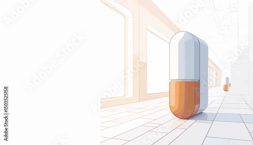 Sleek aromatherapy capsule in subway, modern tranquility