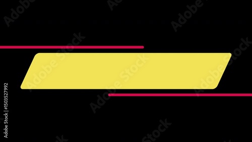 Modern Animated Lower Third Banner Title in 4K UHD with Transparent Background for News Broadcasts, Custom Messages and Information Bars in Professional Motion Design for TV and Video Editing Use