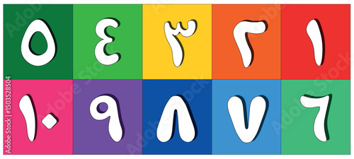 Kids colorful arabic numbers from 1 to 10 vector illustration