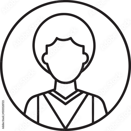 User icon. profile, avatar, Person Profile, User line art  isolated on a white  background, icon for app or website, user 