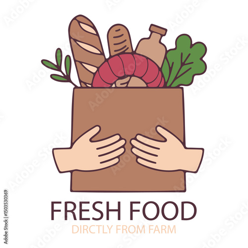 Farm fresh food delivery illustration