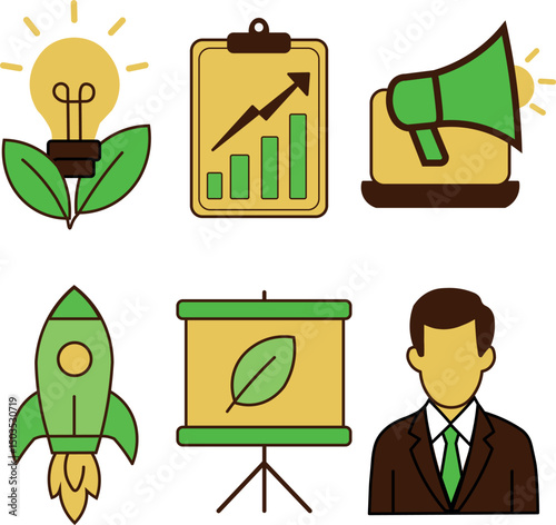  Sustainable Product Launch Icons — Eco Marketing and Presentation