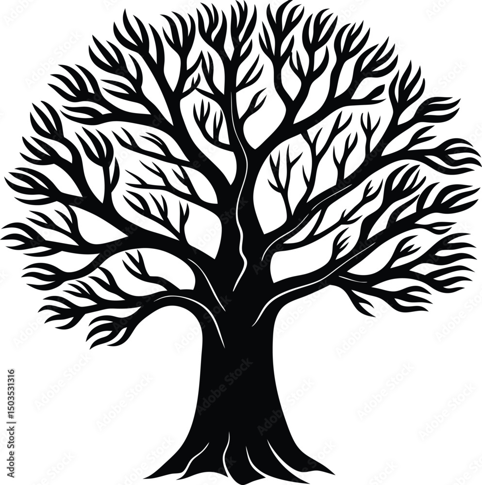Obraz premium Tree Silhouette Shaped Like A Hand
