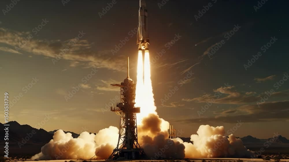 Rocket launching. Generative AI