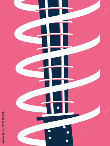 Abstract Tower with Spiral Design on Pink