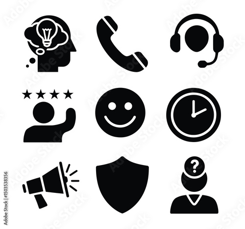 Contact us set of web icons in line style. Social Media network icons for web and mobile app. Customer service. Contact support sign and symbols. Call us, support, email, message, phone, info black Co