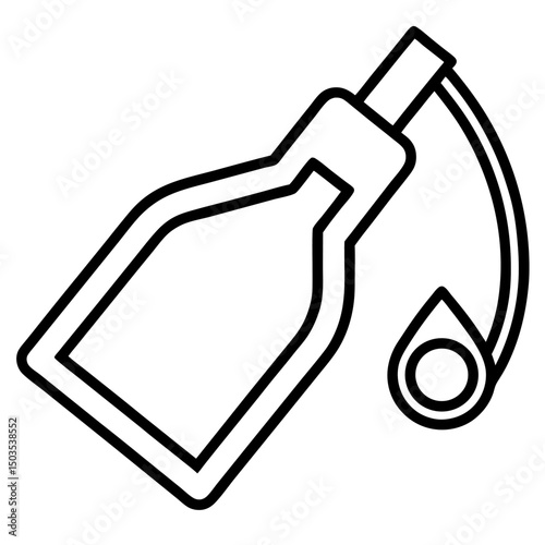 Fuel refill line art icon on white background.