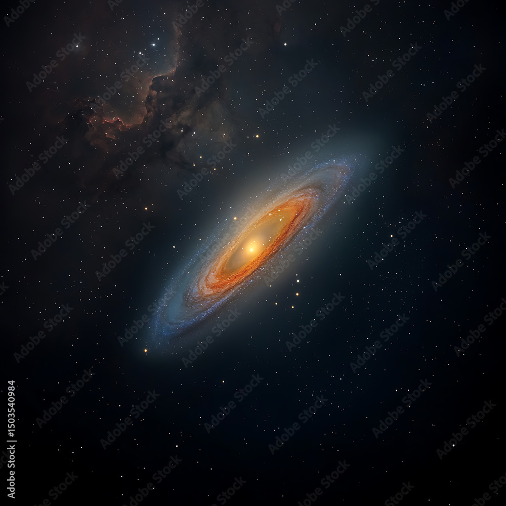 Naklejka premium Spiral Galaxy in Deep Space. (1)