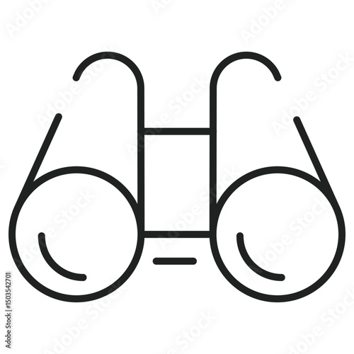 Black outline of binoculars show exploration. These simple optics assist in observing distant objects. They are a basic optical tool.