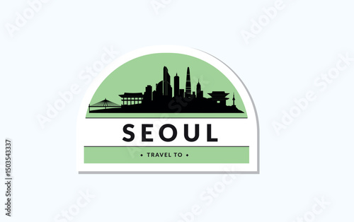 Explore Seouls Travel Destination Icon with a stunning modern skyline reflecting its vibrancy