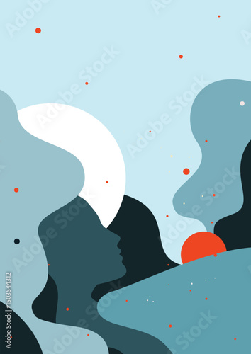 Overthinking, Mental health, Communication, Breakdown, Mind, Panic, Psychology, Thoughts, Artwork, Vector