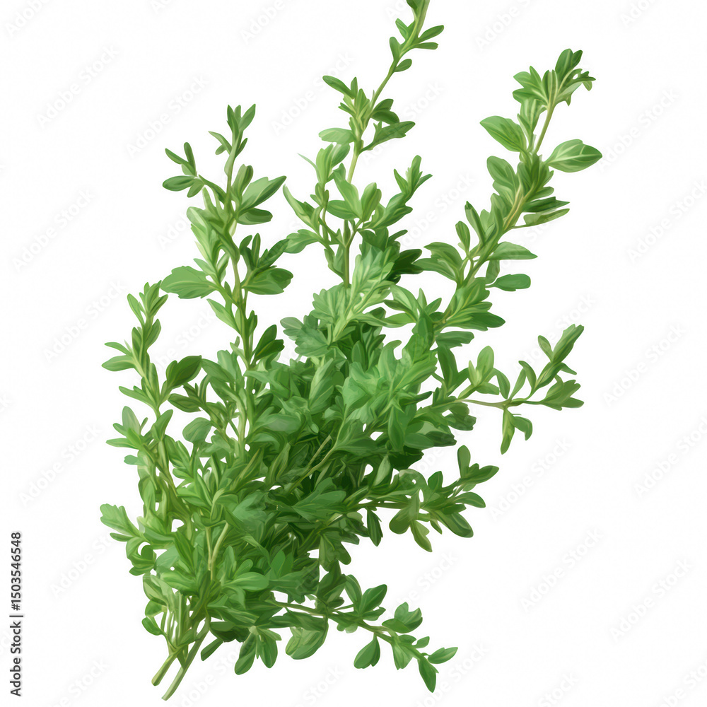 Obraz premium Green leafy plant branch isolated