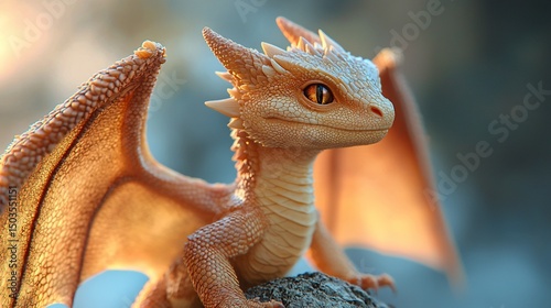 Fantasy Dragon Portrait, Nature Backdrop